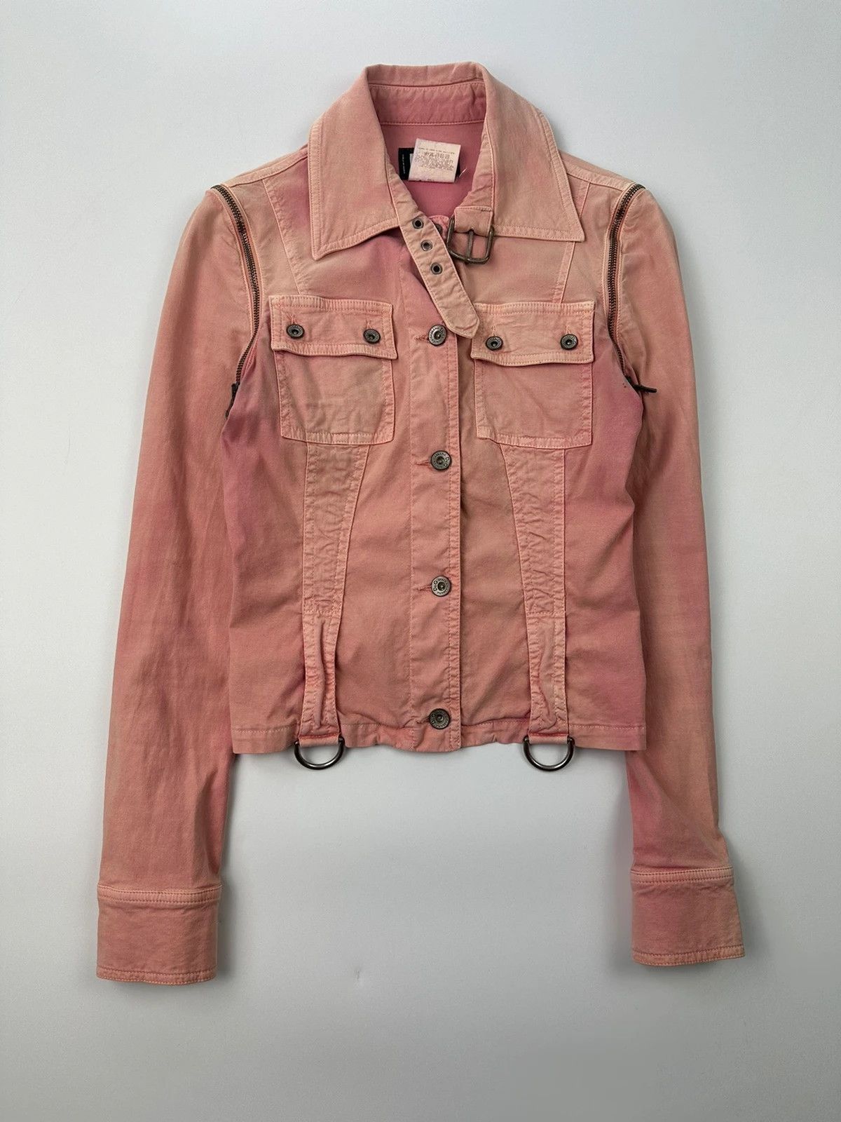 Dolce & Gabbana Dolce Gabbana SS2004 Detachable Pink Faded Zip Denim Jacket Size S / US 4 / IT 40 - 5 Thumbnail