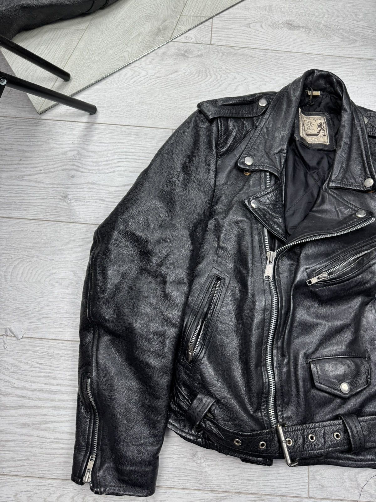 Genuine Leather Vintage distressed Black ramones biker leather jacket Size US S / EU 44-46 / 1 - 2 Thumbnail