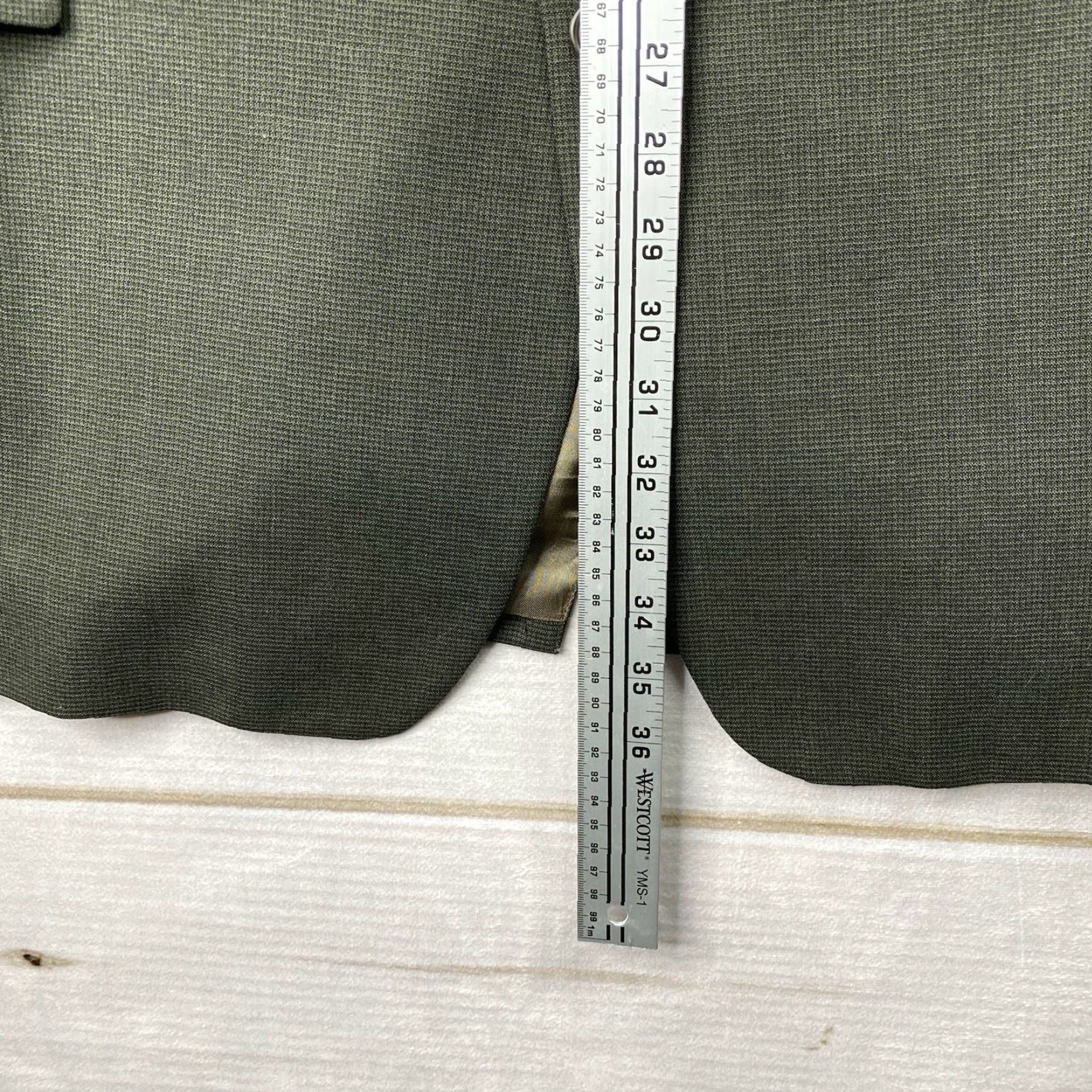 Jos. A. Bank Jos. A. Bank Sport Coat Mens 50XL Wool Green Tw eet Plaid Notch Lapel Two-Button Single-Breasted Long Coat Jacket Business Blazer Mens Size 50R - 5 Thumbnail