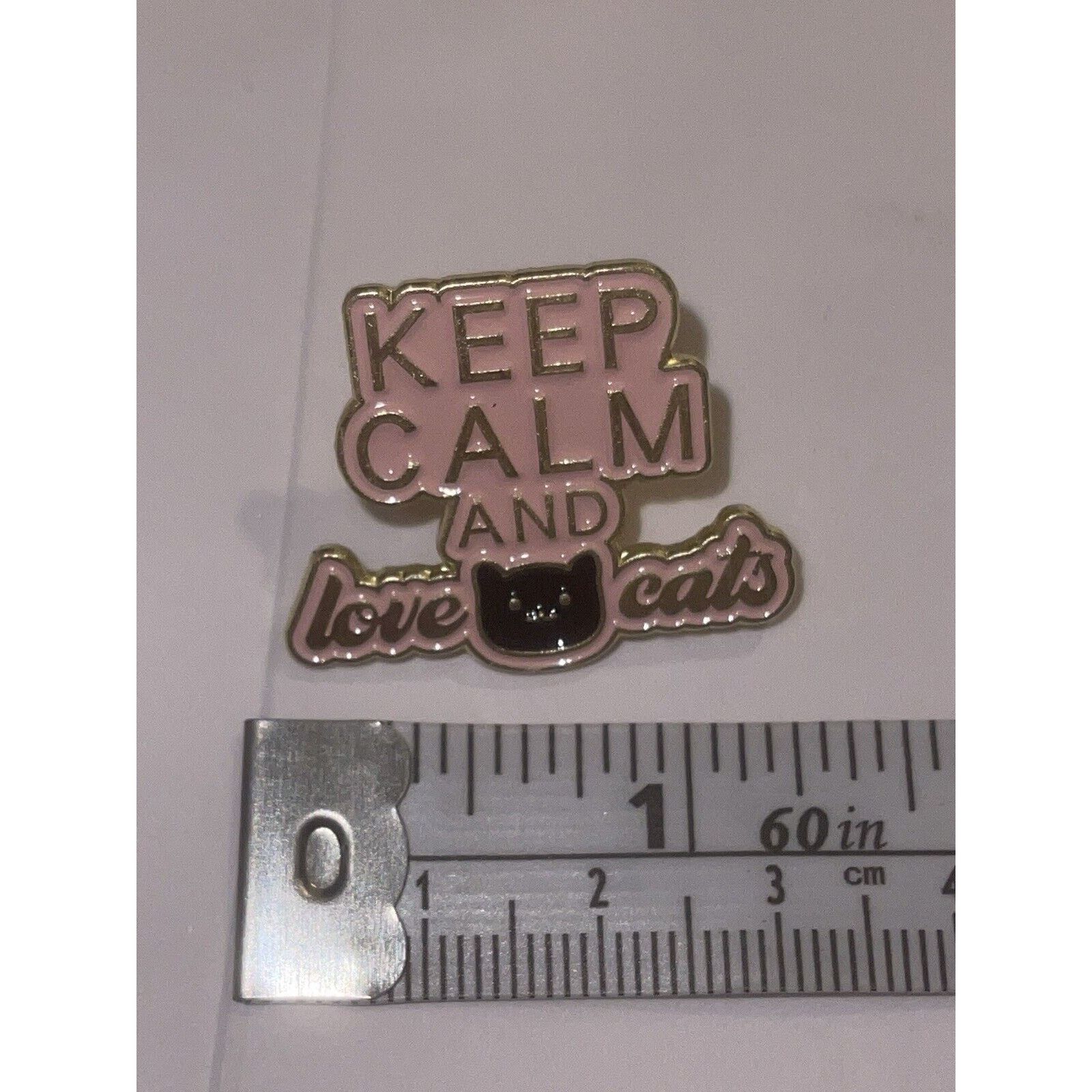 Other Keep Calm And Love Cats Pin Brooch Size ONE SIZE - 1 Preview