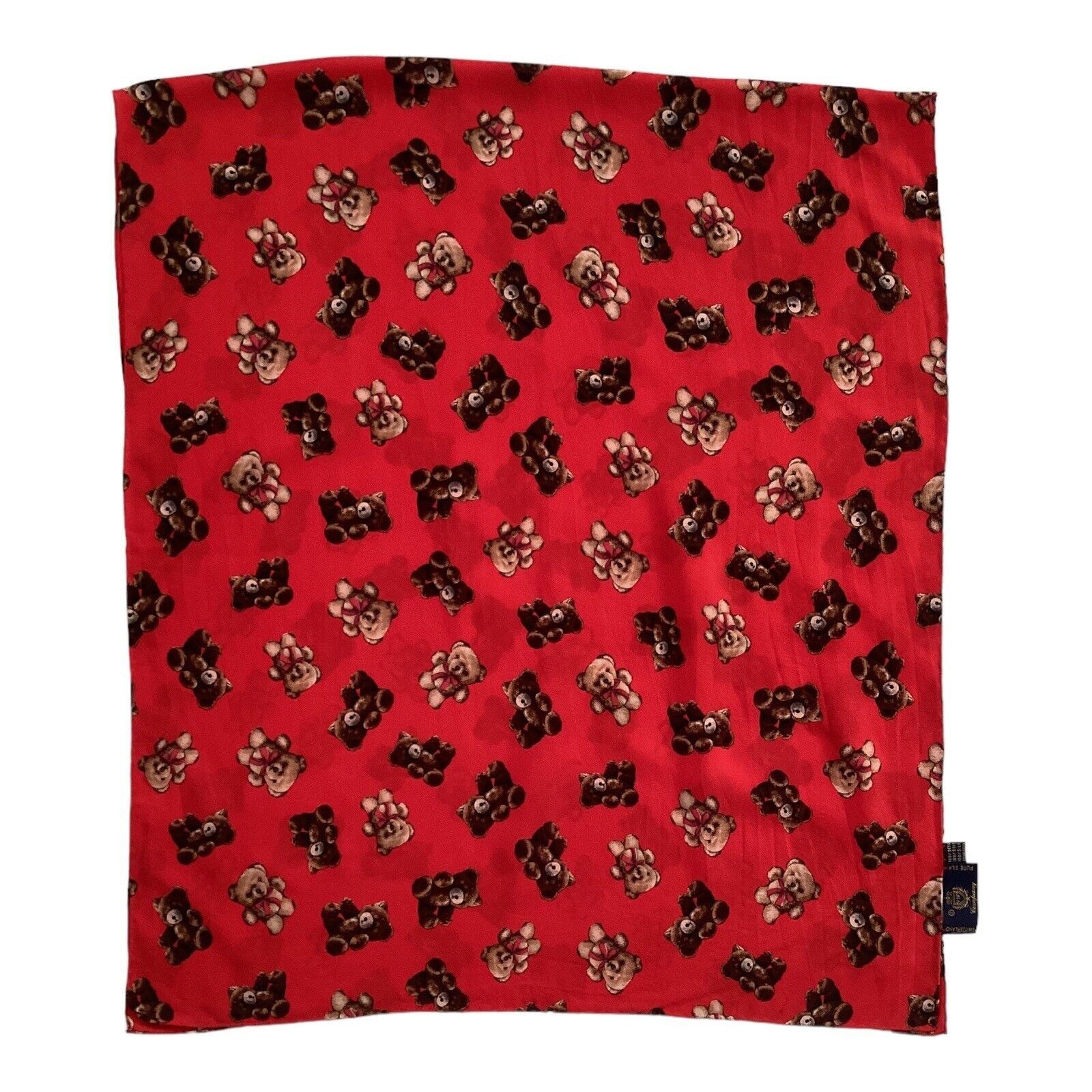 Other VIP COMPANY Red Teddy Bear Rectangle Silk Scarf Switzerland Size ONE SIZE - 2 Thumbnail
