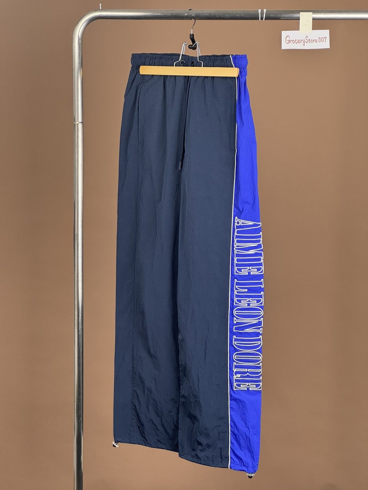 image of Aime Leon Dore Nylon Track Pants Xs in Blue, Men's (Size 28)