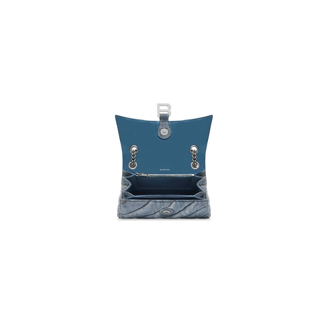 Balenciaga o1mt1gz0226 Size: OS / Crush Small Chain Bag In Blue Size ONE SIZE - 7 Thumbnail