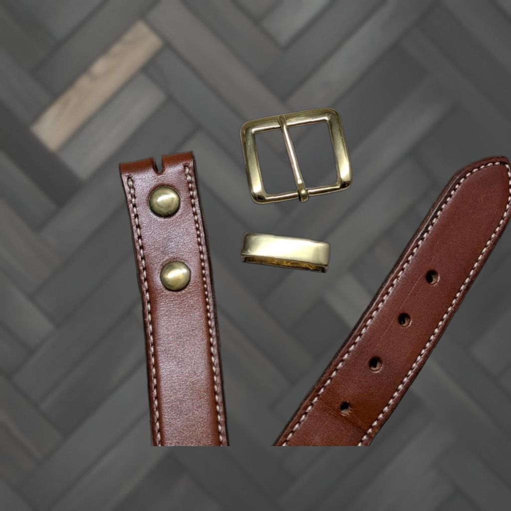 Vintage VINTAGE AKER belt WESTERN Belt 42 brown leather USA made mens thick holster buckle Size 42 - 1 Thumbnail