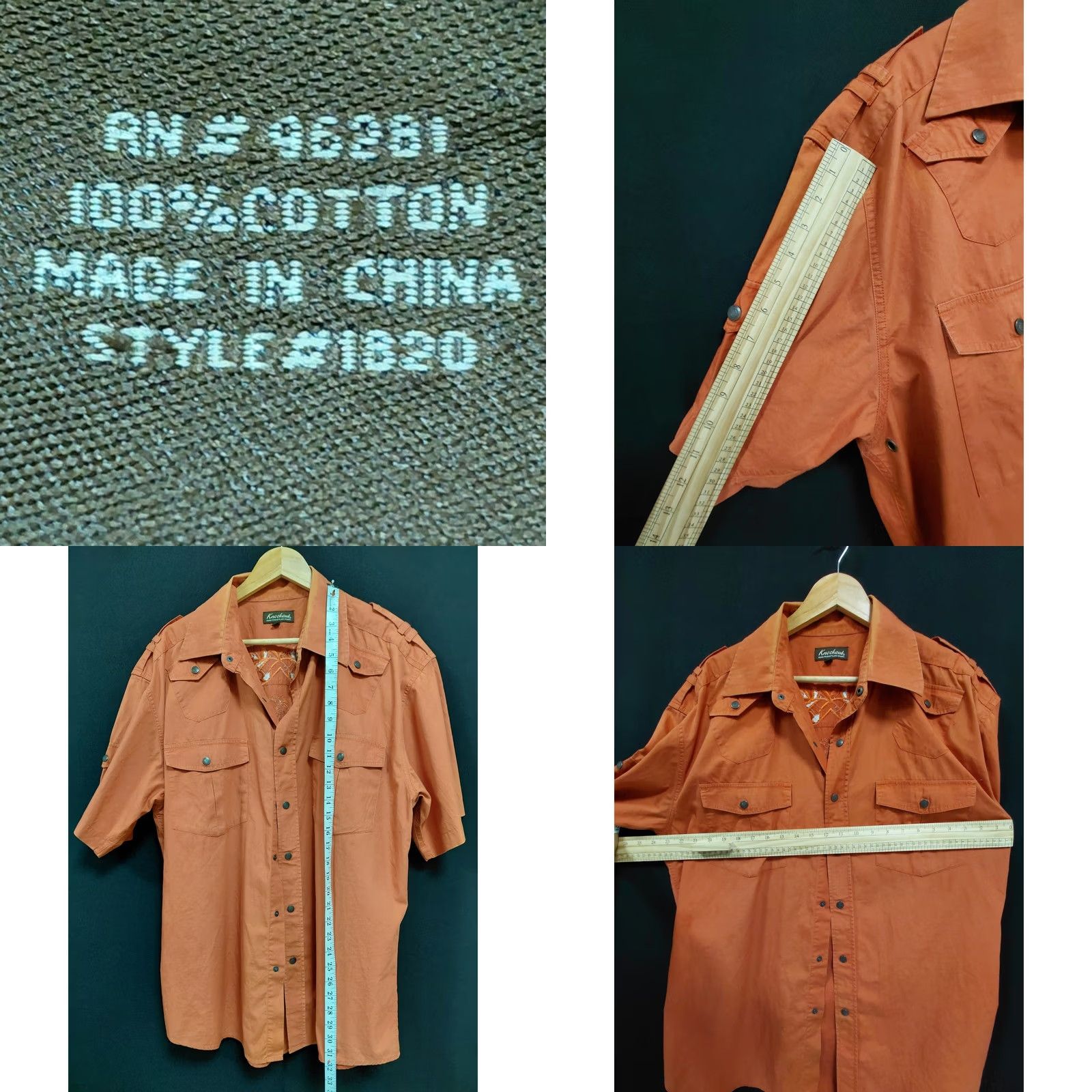 Vintage Knockout Orange Button-Up Shirt Short Sleeve Size 2X Mens Casual Size US XXL / EU 58 / 5 - 10 Thumbnail