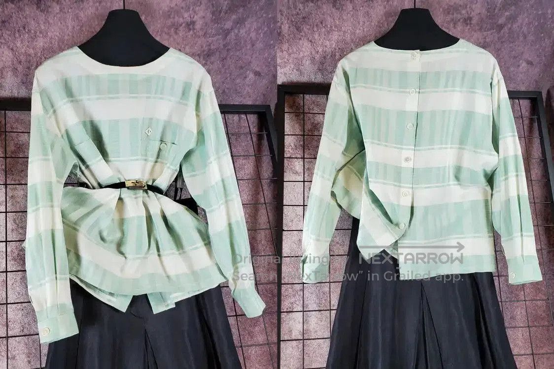 Dior Dior Summer Green Embroidered Logo Crop Shirt . Size M / US 6-8 / IT 42-44 - 2 Thumbnail