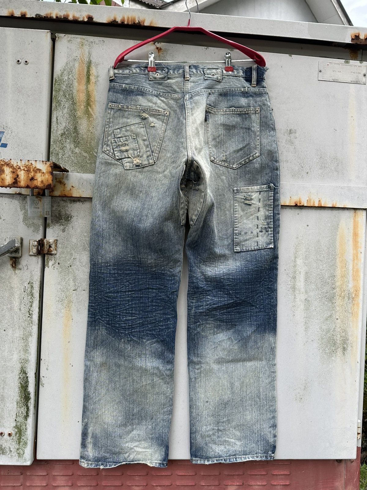 Vintage 👹Vintage Circum Embroidery Patchwork Baggy Jeans Size US 33 - 9 Thumbnail