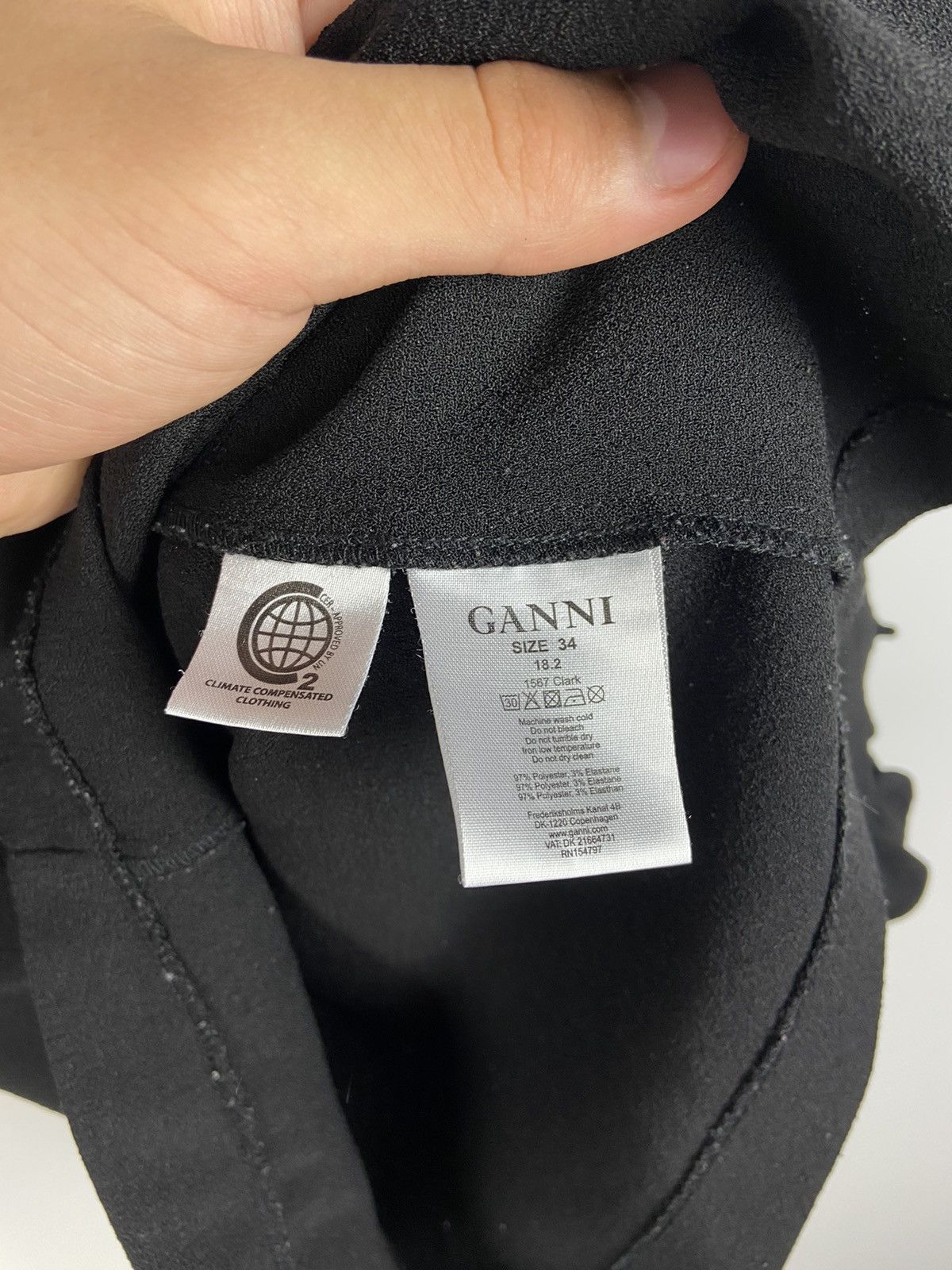 Designer × Ganni GANNI Clark Top Blouse Womens Black Size XXS / US 00 / IT 34 - 8 Thumbnail
