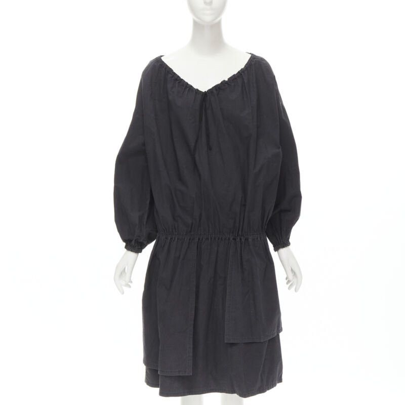 rare COMME DES GARCONS Vintage 1980's Beggar Look washed cotton bishop dress