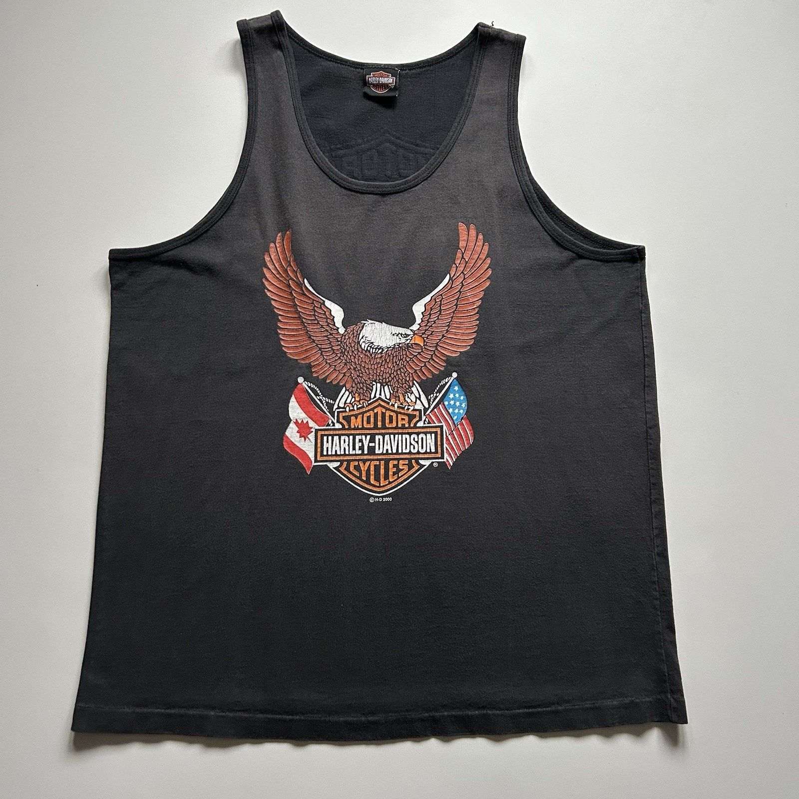 Harley Davidson × Vintage Vintage Harley Davidson Tank Top Shirt XL Faded Black Canada Size US XL / EU 56 / 4 - 1 Thumbnail