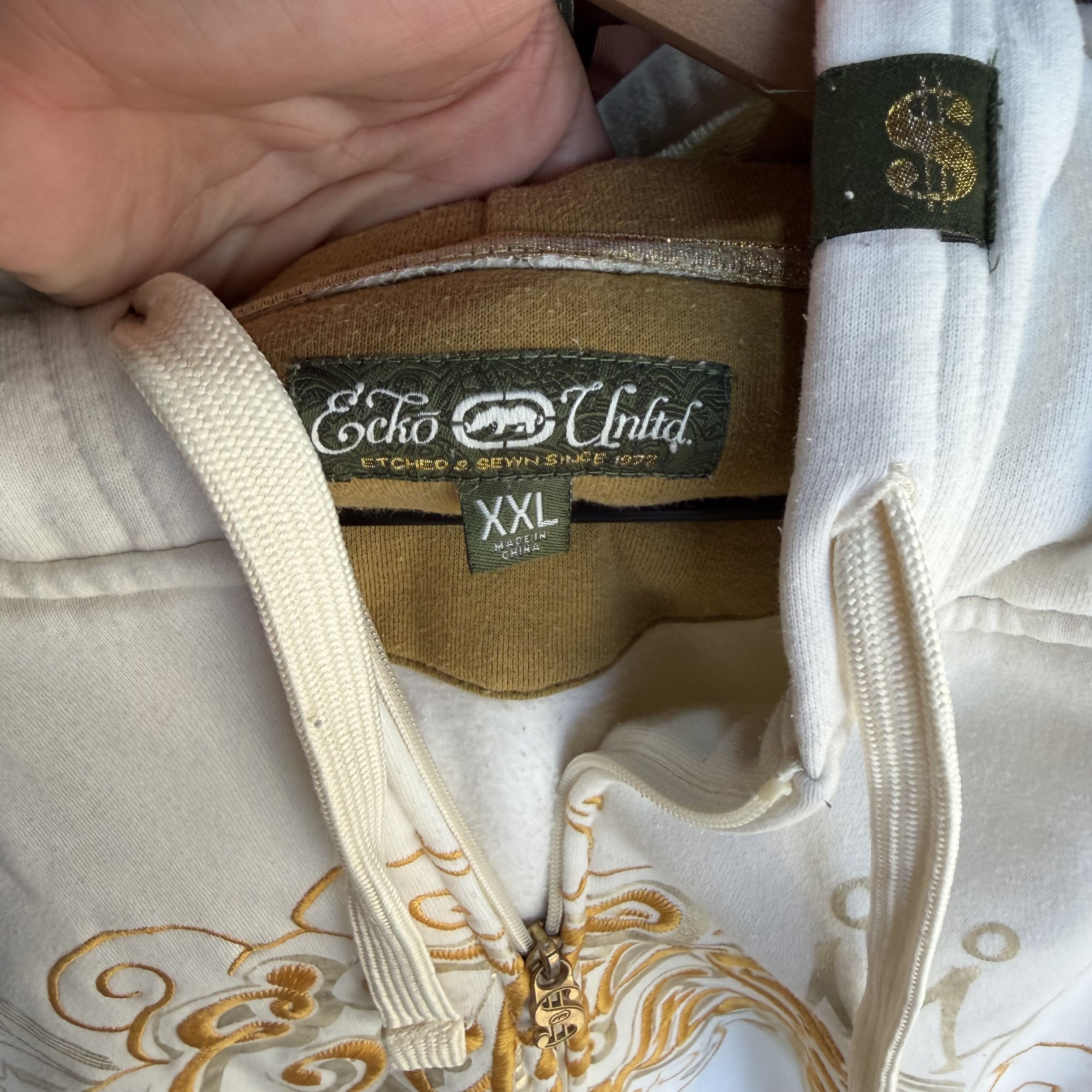Ecko Unltd. Vintage Ecko Unltd Hoodie Mens 2XL White Gold Sweatshirt Size US XL / EU 56 / 4 - 9 Thumbnail