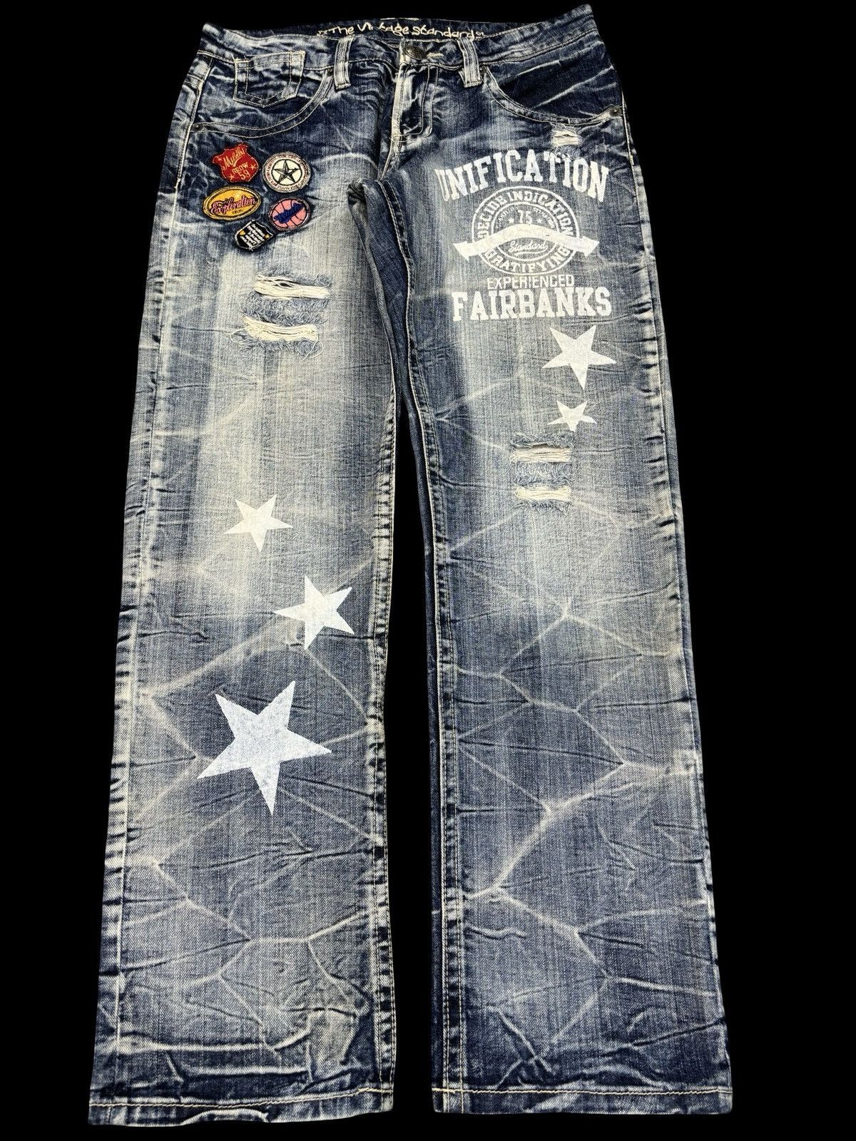 Seditionaries Very Rare Balism Crazy Wash Distressed Denim F696 Size US 32 / EU 48 - 1 Thumbnail