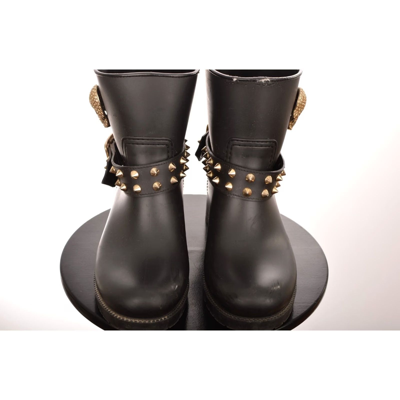 Philipp Plein Philipp Plein Black Rubber Skull Rainproof Ankle Boots Women 39 Boots Rubber Black Skull Rainproof Ankle Boots 39 Women Philippe Plein Size US 9 / IT 39 - 2 Thumbnail