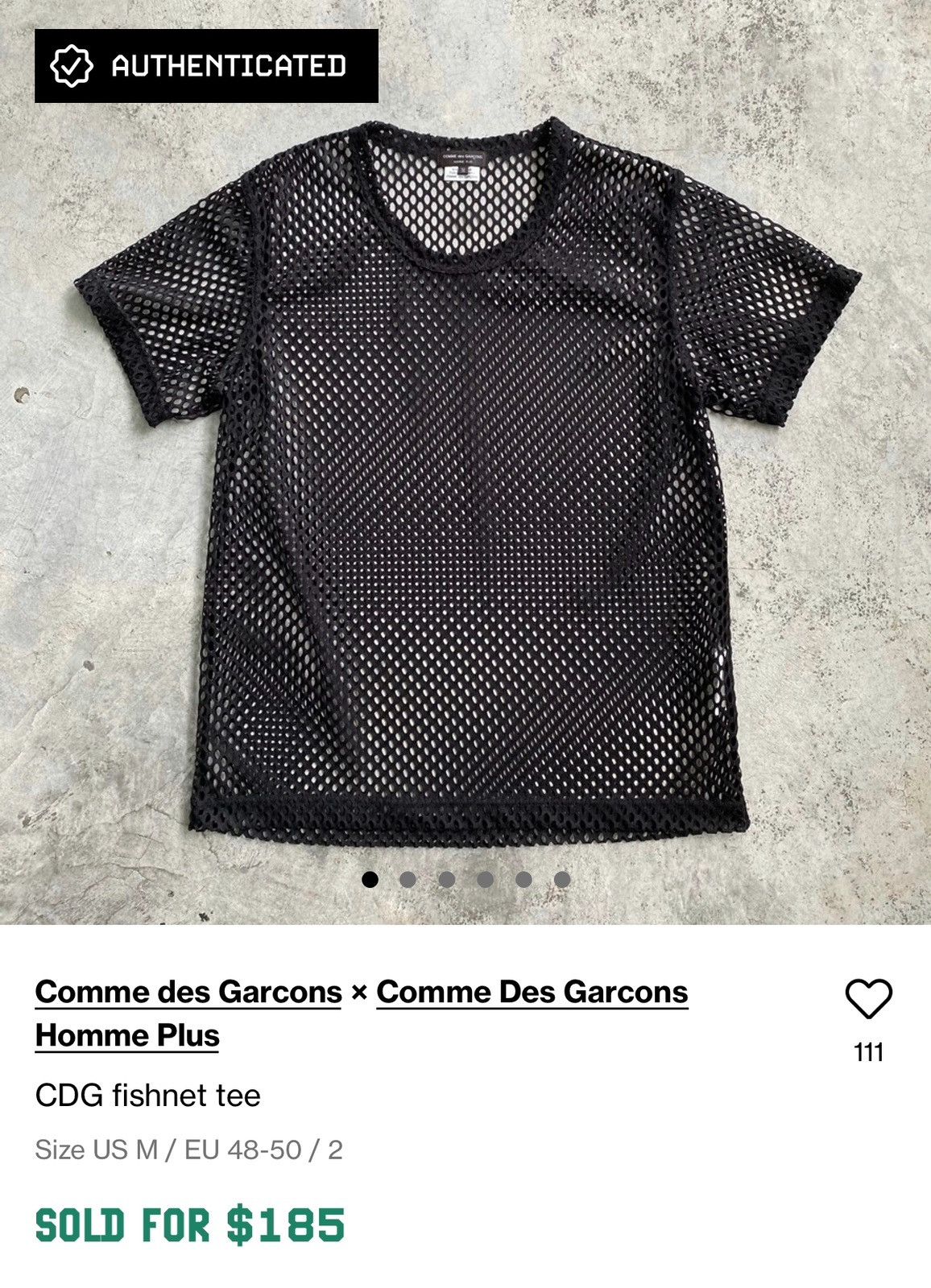 90s COMME DES GARCONS Mesh tee