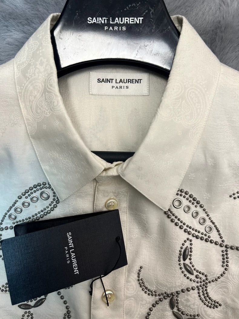 Saint Laurent Paris Saint Laurent Paris White embroidered shirt-2506 Size US S / EU 44-46 / 1 - 4 Thumbnail