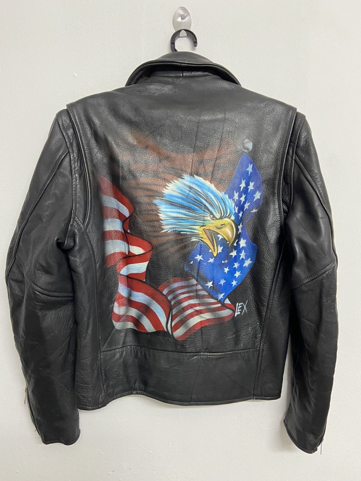 Genuine Leather Vintage Just Brass By Cowhide Leather Bird Motorcycle Jacket Size US M / EU 48-50 / 2 - 1 Thumbnail
