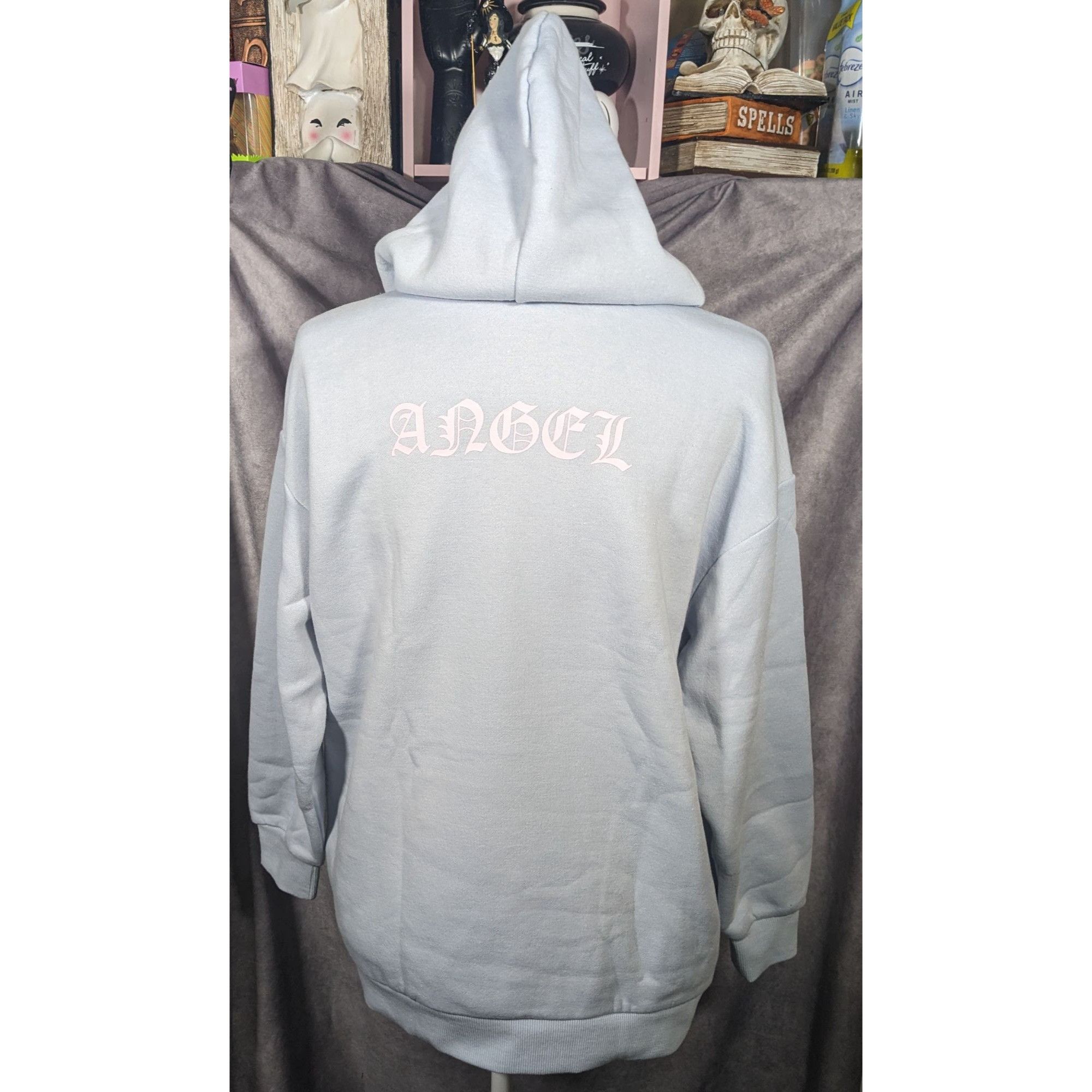 Forever 21 Precious Moments Angel Light Blue Super Soft Oversized Hoodi Size S / US 4 / IT 40 - 10 Thumbnail