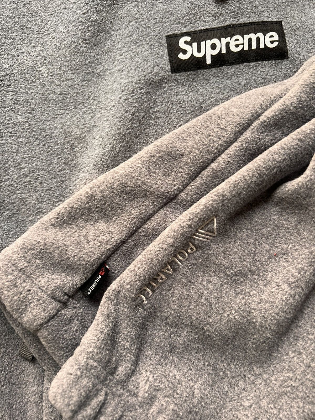 Supreme M Supreme Polartec Face Mask Half Zip Hooded Sweatshirt grey Size US M / EU 48-50 / 2 - 18 Thumbnail