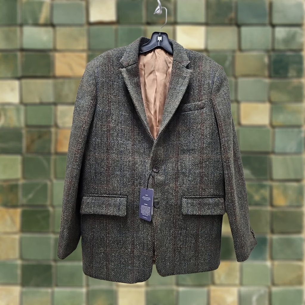 Harris Tweed Harris Tweed Blazer Wool Plaid 2-Button Single-Breasted Navy Blue Green Red Black 40R Mens Vintage Notch Lapel Dry Clean Only Size 40R - 1 Thumbnail