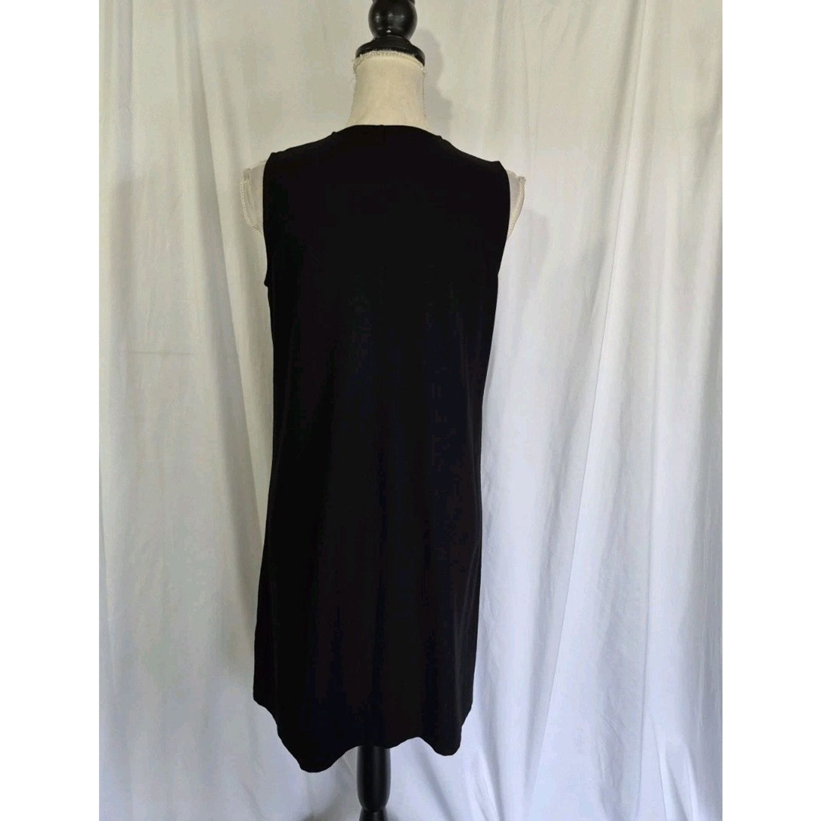 Eileen Fisher Eileen Fisher Women's Black Mock Neck Sleeveless Dress XS Size XS / US 0-2 / IT 36-38 - 2 Thumbnail