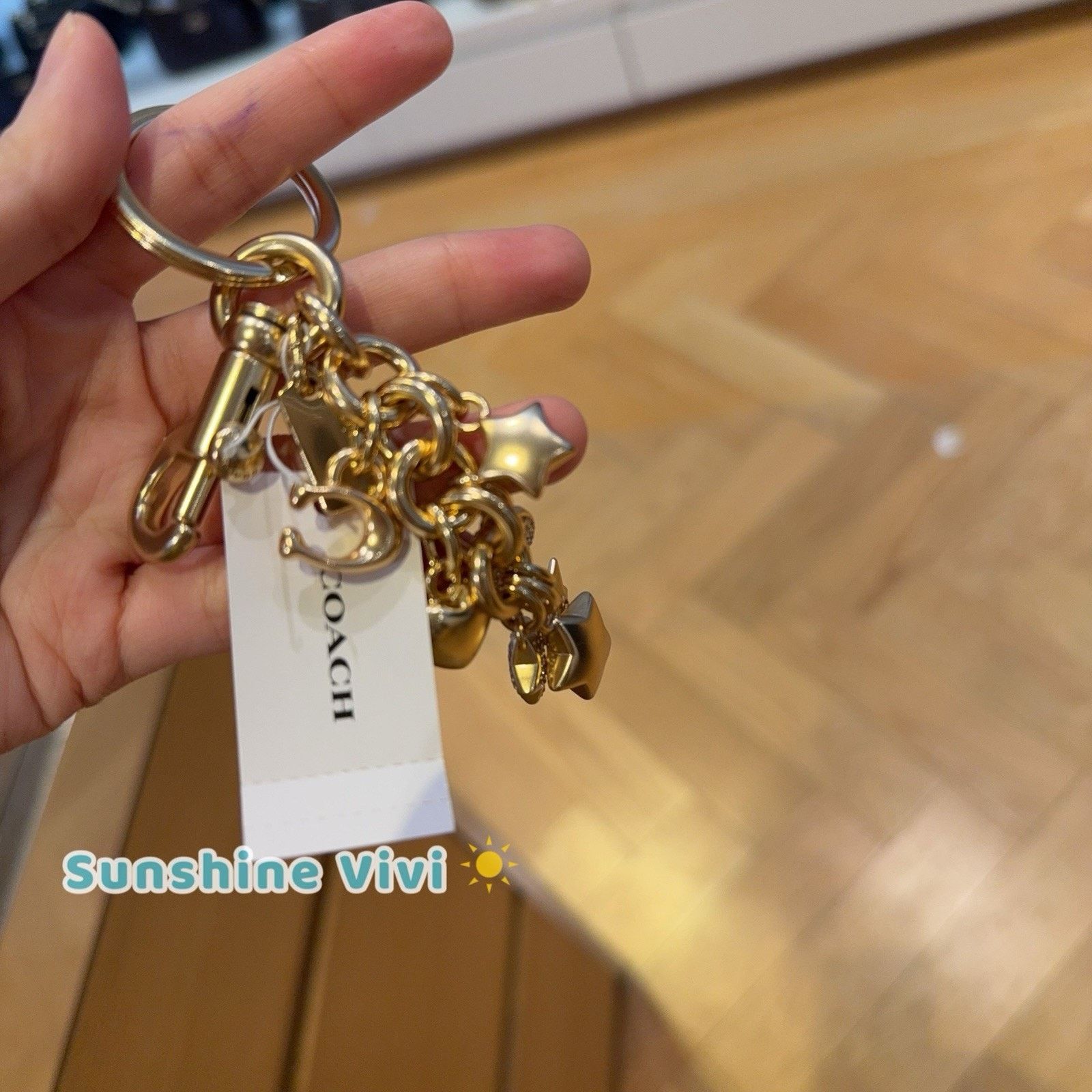 Coach NWT Coach Star Moon Cluster Bag Charm CDB59 Keychain Gold Size ONE SIZE - 3 Thumbnail