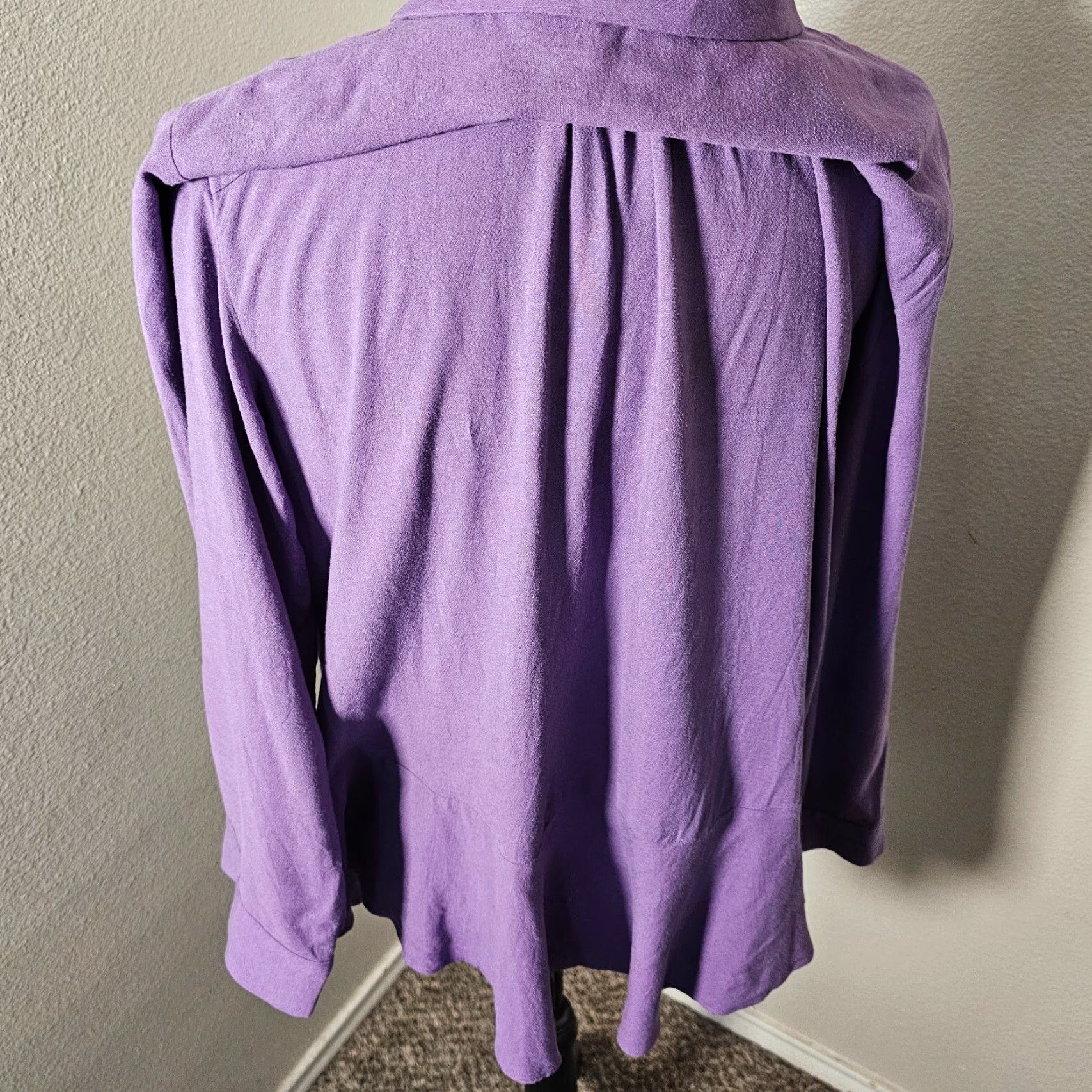 Soft Surroundings Soft Surroundings Shirt Womens PL Petite Large Purple Long Sleeve Button Up Size L / US 10 / IT 46 - 3 Thumbnail