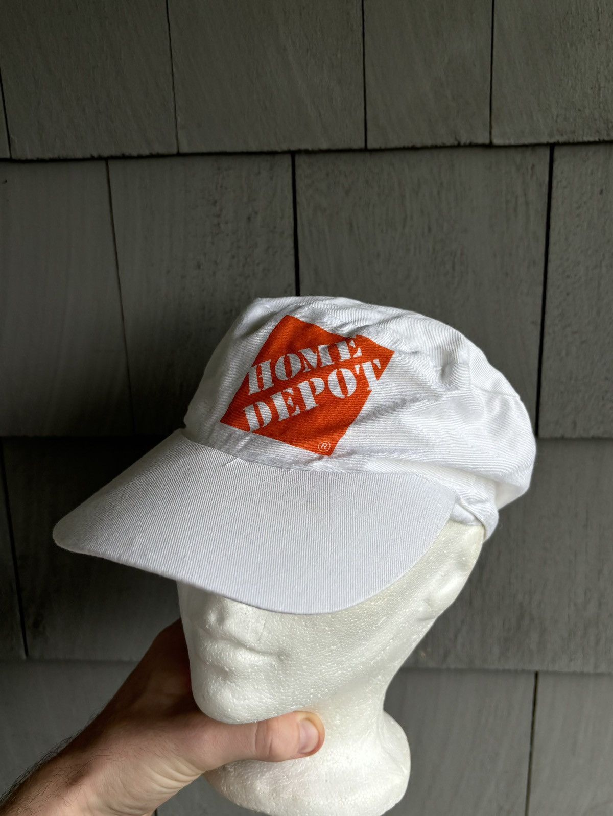 Oshkosh × Vintage Vintage Painters Cap White Elastic Fitted Home Depot Workwea Size ONE SIZE - 8 Thumbnail