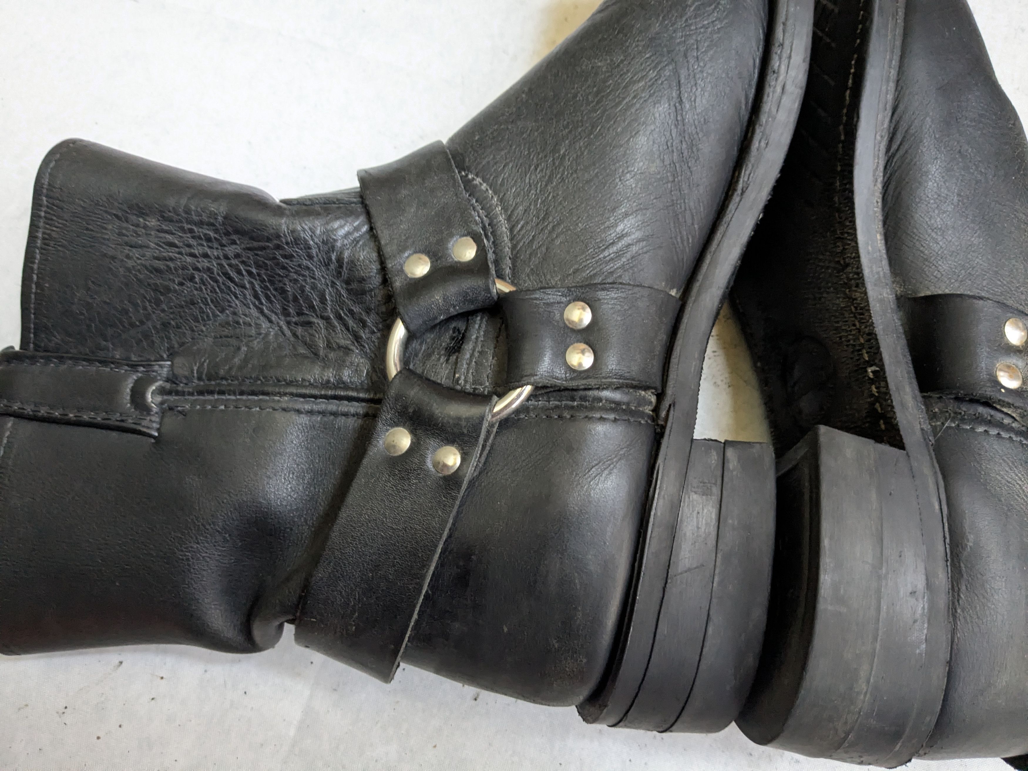 Frye Frye Harness Boots Black Leather 13 M Leather Buckle Size US 13 / EU 46 - 12 Thumbnail