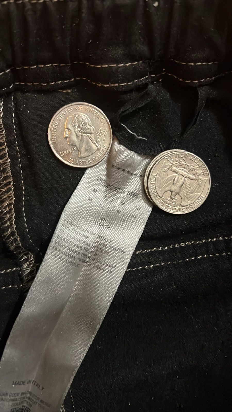 Rick Owens × Rick Owens Drkshdw BNWT SS24 Rick Owens Black Wax Creatch Cargo Denim Pants SBB Size US 32 / EU 48 - 7 Thumbnail