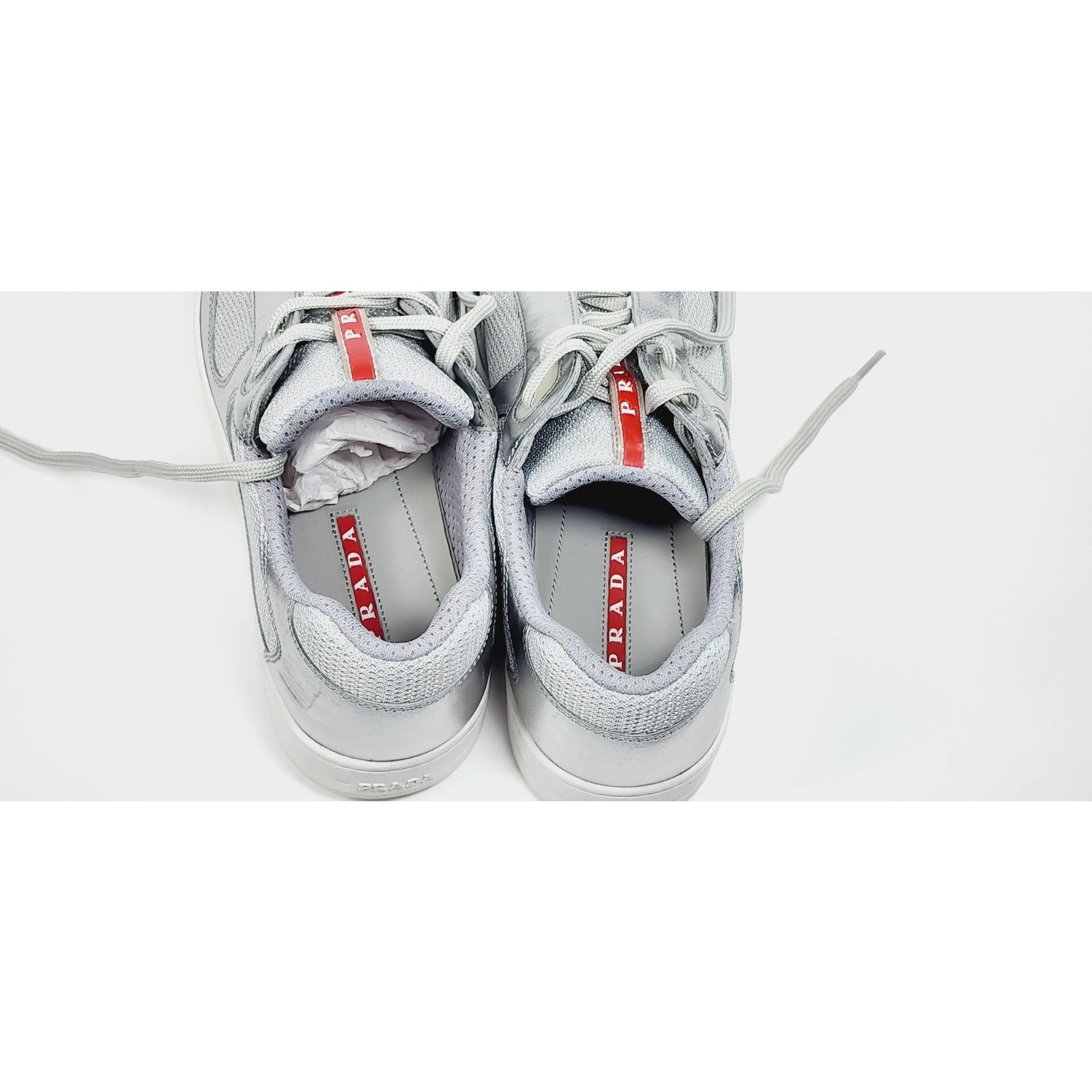 Prada Prada America's Cup Men US8 White Patent Leather Red Silver Size US 8 / EU 41 - 8 Thumbnail