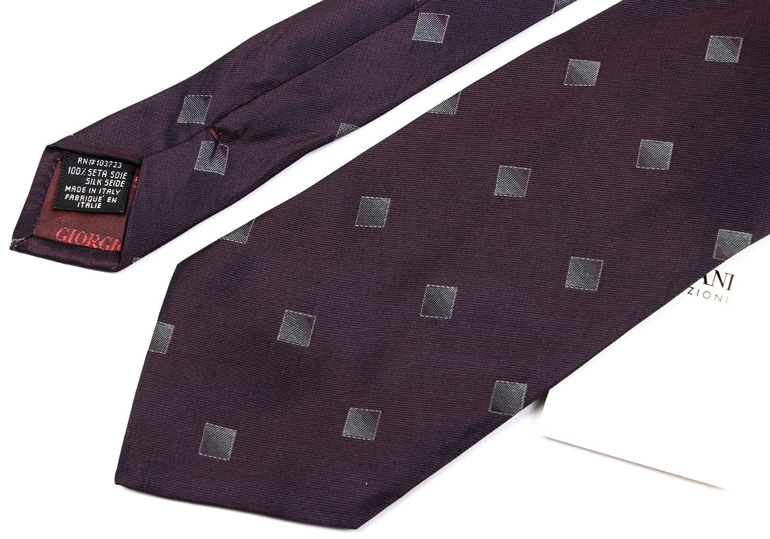 Square Jacquard Silk Tie in Purple