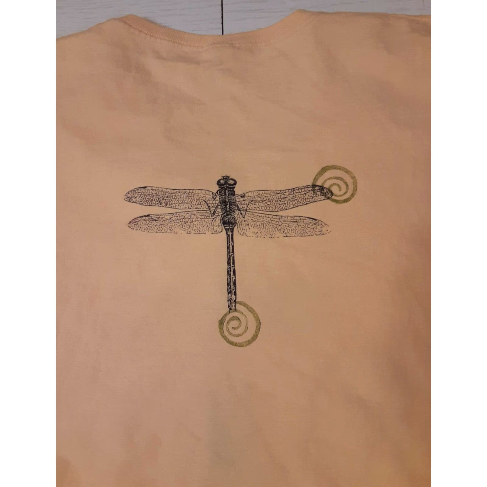 Vintage VINTAGE Cali-Cru Dragonfly Crop Top T-Shirt Front & Back XL Womens Yellow 1980s Beach Sportswear Cotton Size XL / US 12-14 / IT 48-50 - 5 Thumbnail