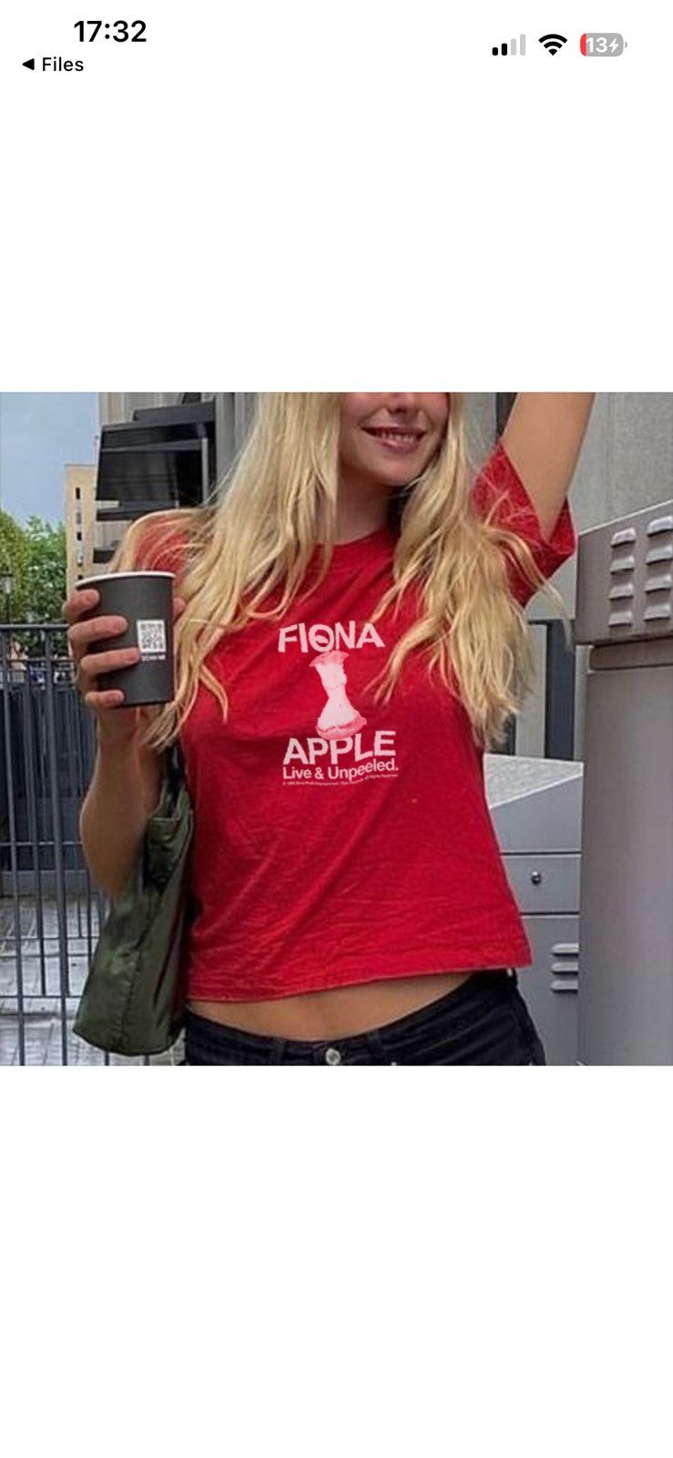 Other Fiona Apple "Live & Unpeeled" Baby Tee — Red Size ONE SIZE - 1 Thumbnail