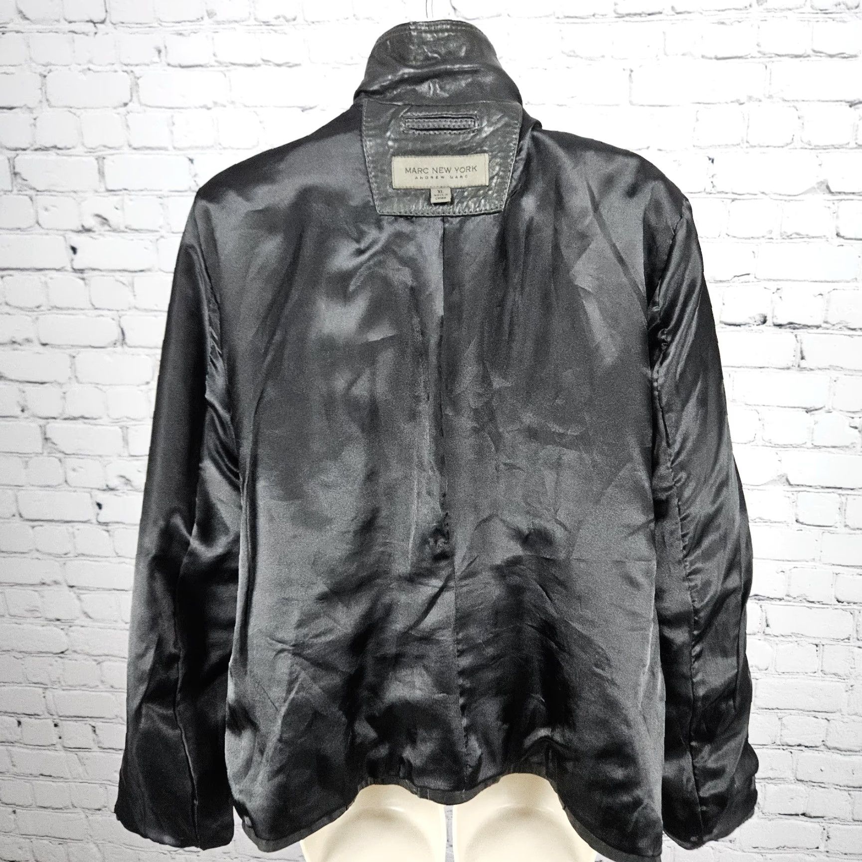 Vintage Marc New York Dark Brown Genuine Lambskin Leather Collared Full Zip Jacket XL Women Size XL / US 12-14 / IT 48-50 - 7 Thumbnail