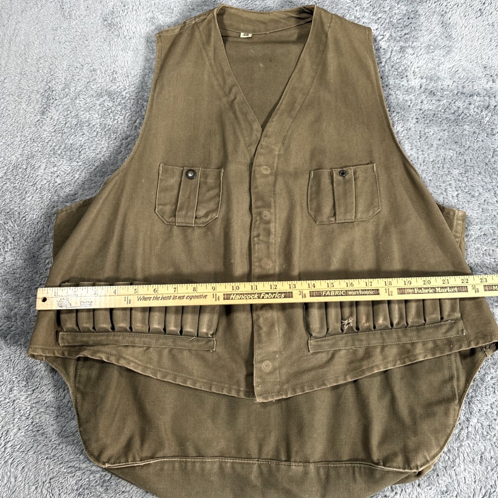Vintage VINTAGE Hunting Vest Canvas Duck OG Sateen Green Size XL 48 Men USA Front Button Vest Holiday 1950s A++ Antique 1930s Size US XL / EU 56 / 4 - 7 Thumbnail