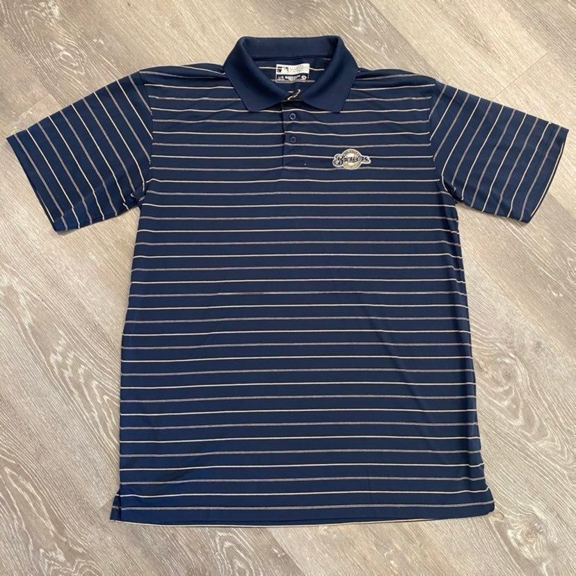 MLB MLB Milwaukee Brewers Polo Men Large Bin H-31 Size US L / EU 52-54 / 3 - 1 Thumbnail