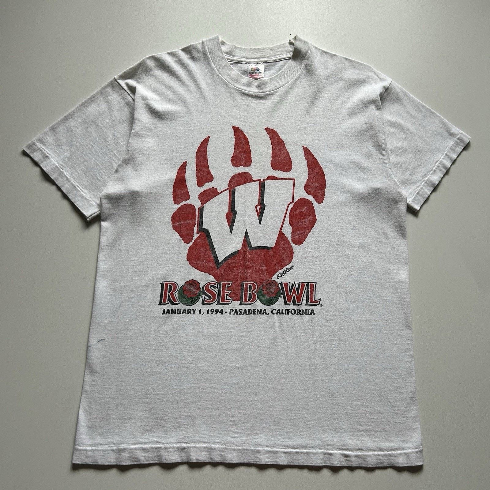 NCAA Vintage Wisconsin Badgers Rose Bowl T-Shirt Large 90s NCAA Size US L / EU 52-54 / 3 - 1 Thumbnail