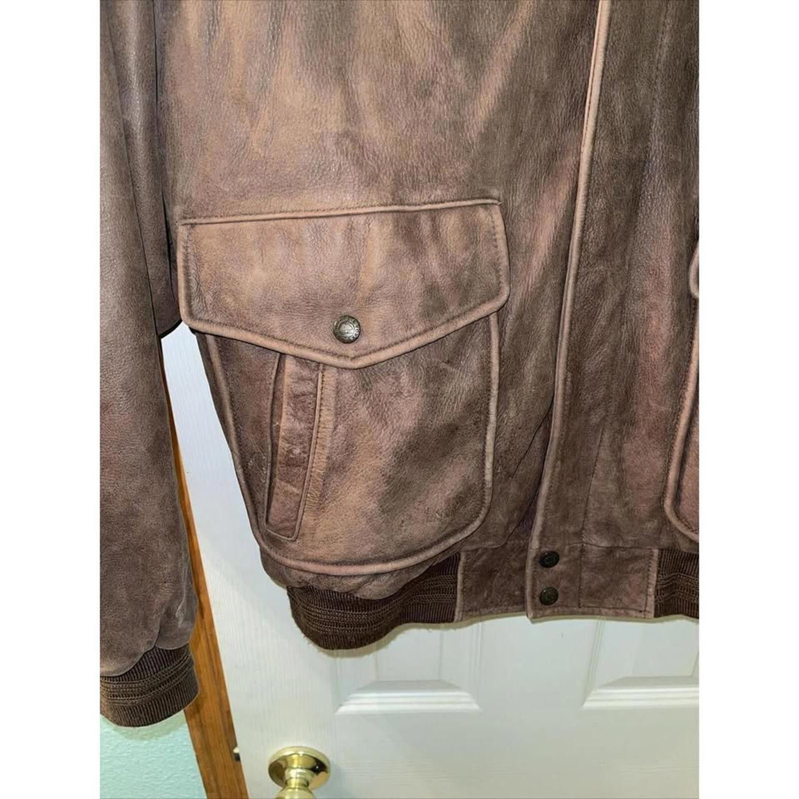 Other Vintage Brown Leather Bomber Jacket Size US M / EU 48-50 / 2 - 5 Thumbnail