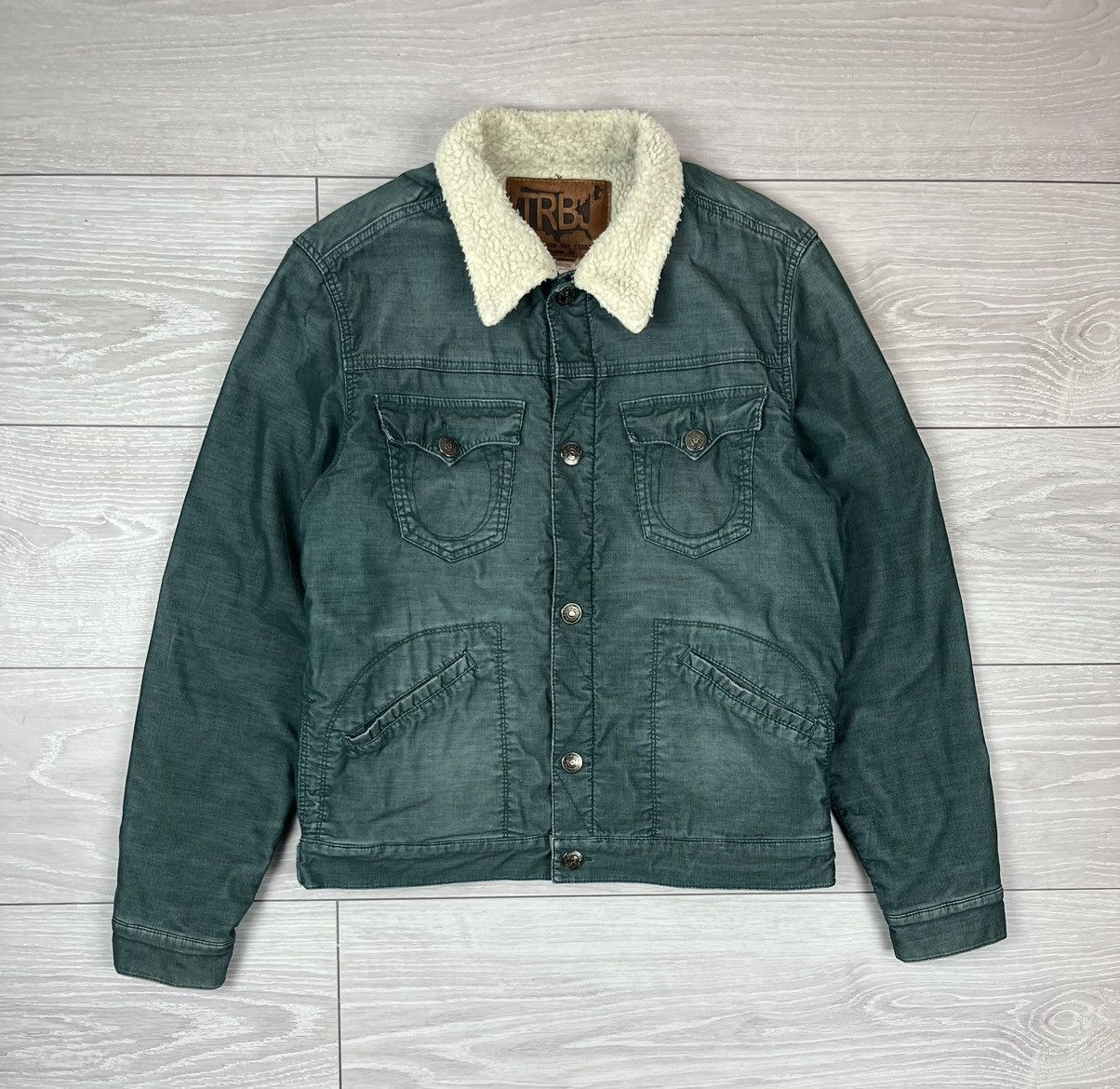 True Religion True Religion Green Logo Sherpa Jacket Streetwear Size US L / EU 52-54 / 3 - 1 Thumbnail