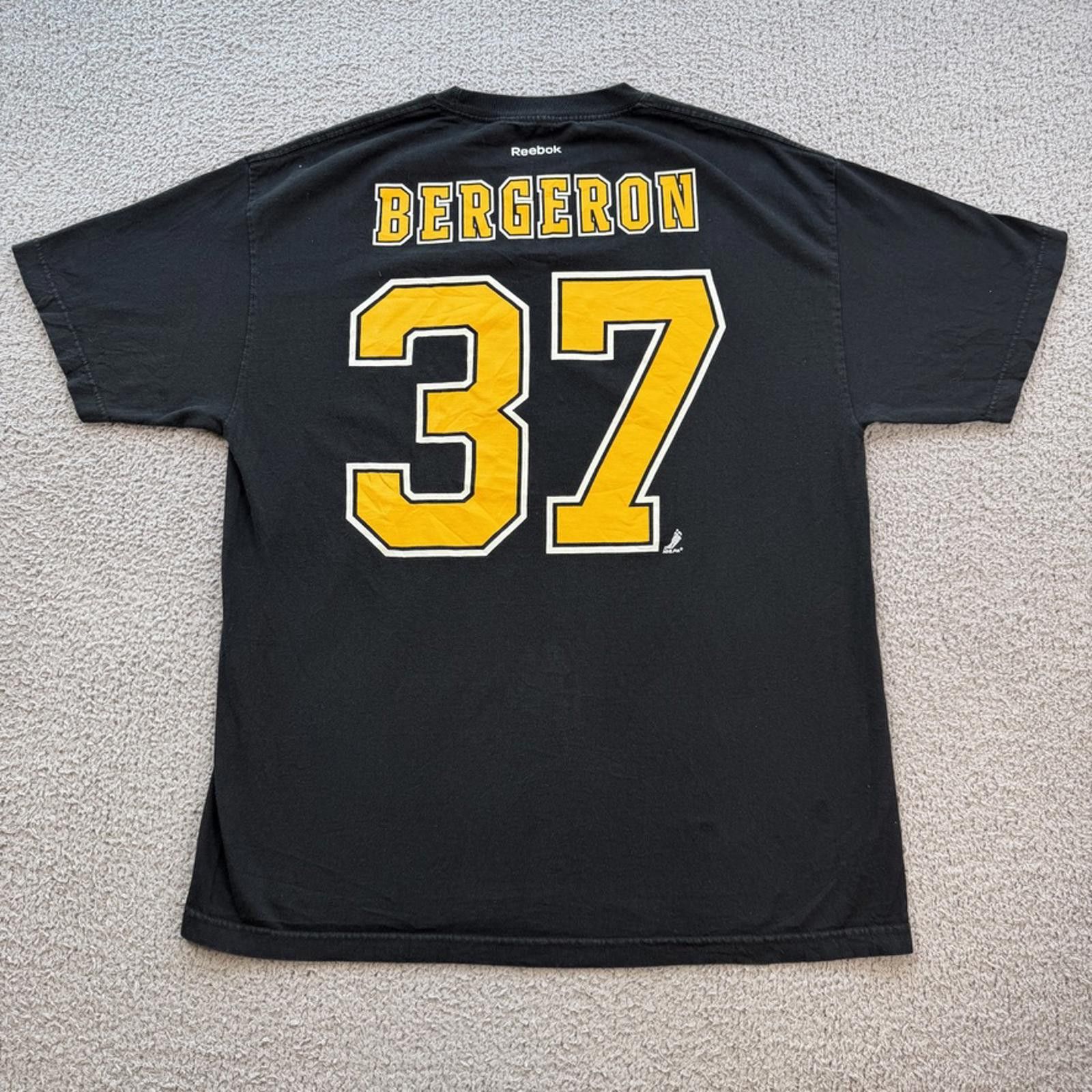 Reebok Boston Bruins Patrice Bergeron #37 Reebok NHL T Shirt Black Size US XL / EU 56 / 4 - 2 Thumbnail