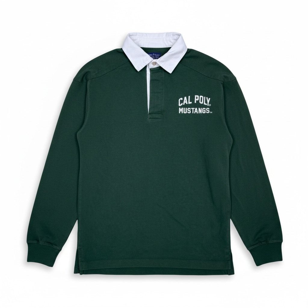 NCAA Cal Poly Mustangs Rugby Shirt Mens Small Green Long Sleeve Size US S / EU 44-46 / 1 - 1 Thumbnail
