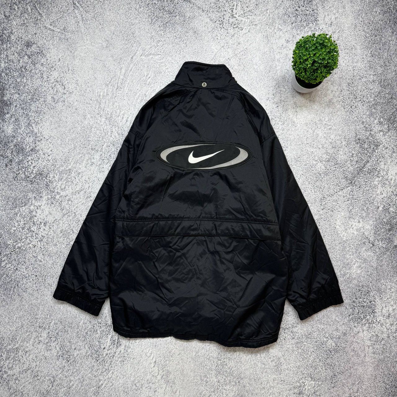 Nike Vintage 90s Nike Big Logo Black Track Top Z ip Jacket Mens Size US M / EU 48-50 / 2 - 1 Thumbnail