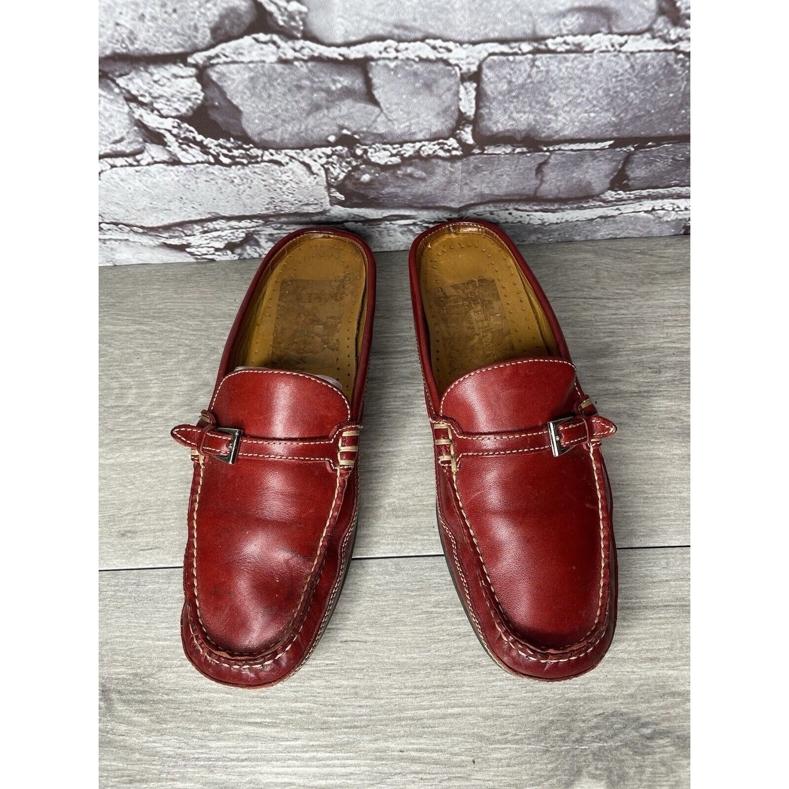 Cole Haan Cole Haan Country Red Leather Strap Mules Shoes Women Sz 6.5 Size US 6.5 / IT 36.5 - 16 Thumbnail