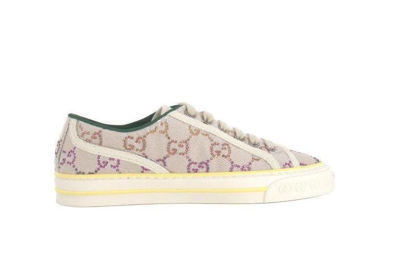 Gucci Gucci Tennis 1977 Stylish Skateboarding Shoes Silver White Size US 4.5 / IT 34.5 - 2 Thumbnail