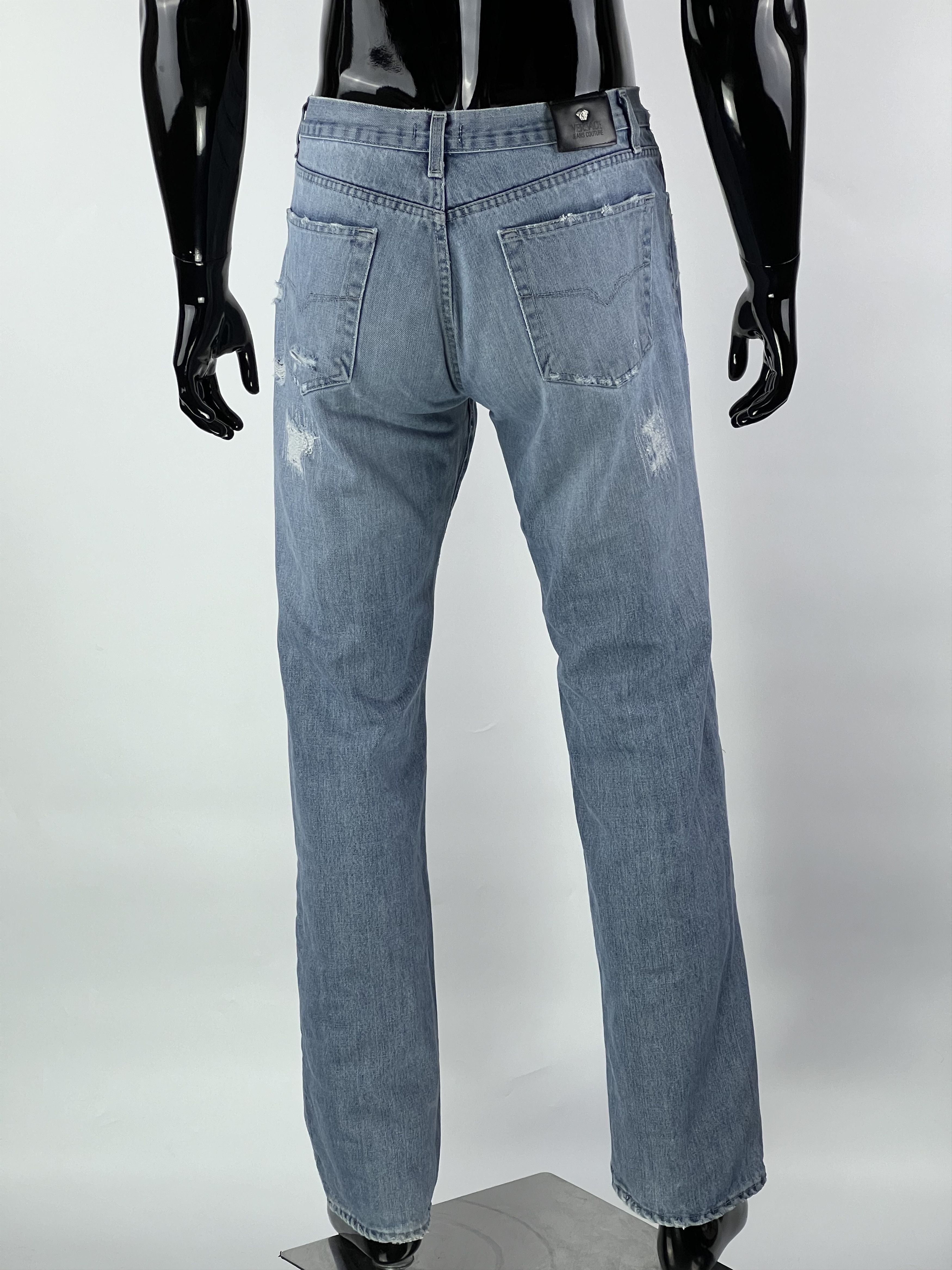 Versace Jeans Couture Rare Vintage Versace Jeans Couture Distressed Denim Pants Size US 31 - 2 Thumbnail