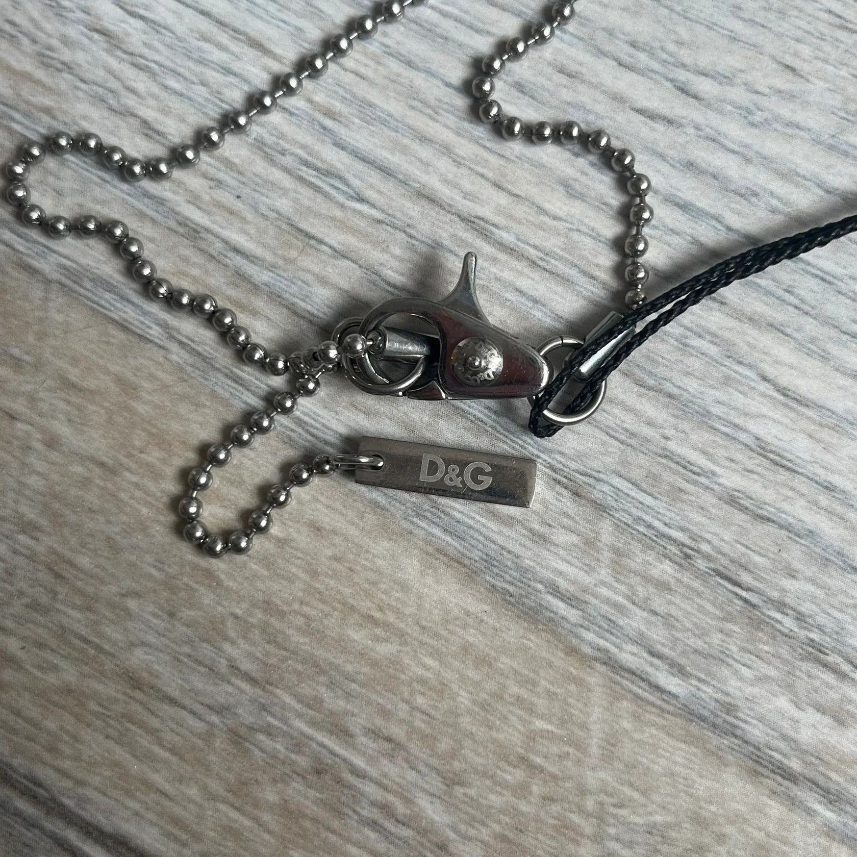 Dolce & Gabbana Dolce & Gabbana 2000's Split Black Dog Tag Necklace Size ONE SIZE - 7 Thumbnail