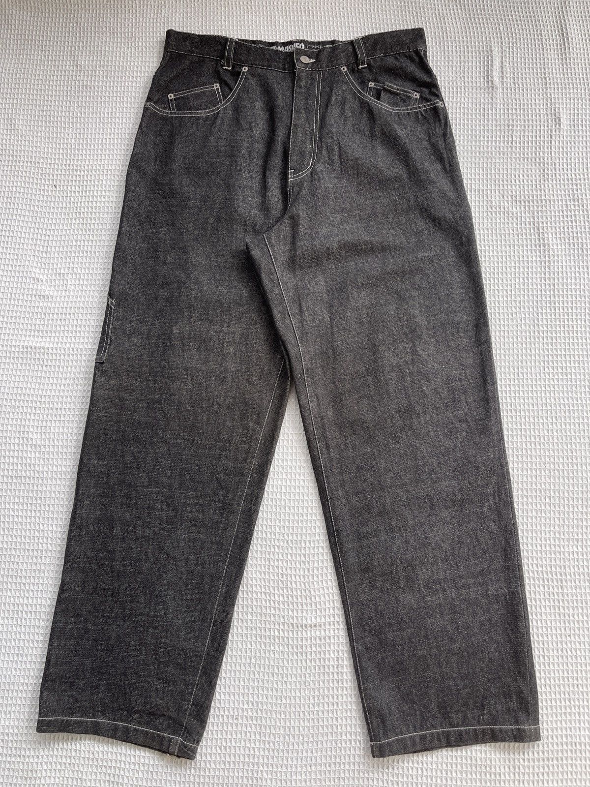 Thrasher × Vintage LastDrop🔥Very Rare🔥THRASHER MAGAZINE Skateboards Baggy Jeans Size US 36 / EU 52 - 3 Thumbnail