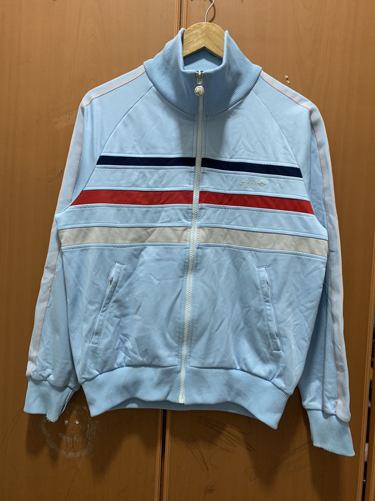 Adidas Vintage Blue Adidas Track Jacket Distressed Size US L / EU 52-54 / 3 - 1 Thumbnail