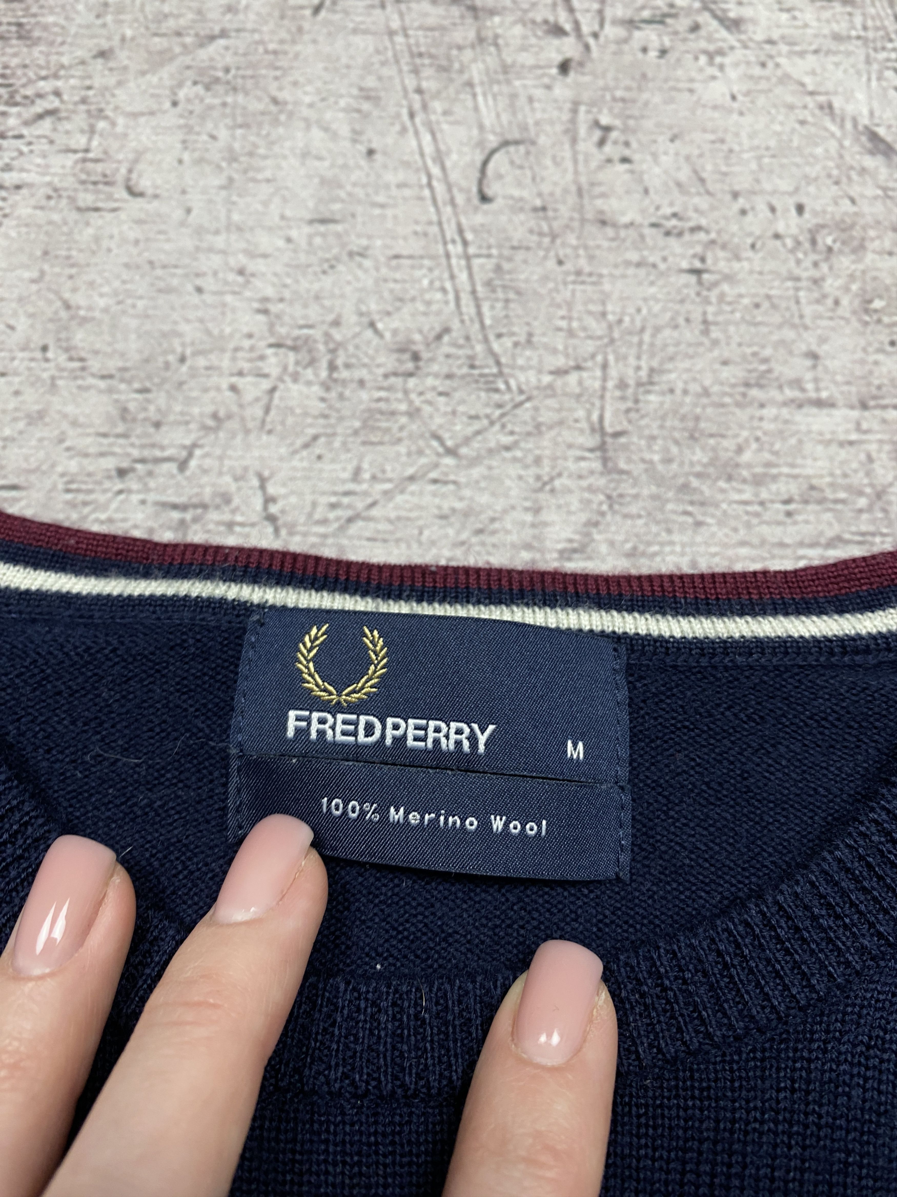 Fred Perry Fred Perry Mens Merino Wool Knit Crew Neck Sweater Size US M / EU 48-50 / 2 - 4 Thumbnail