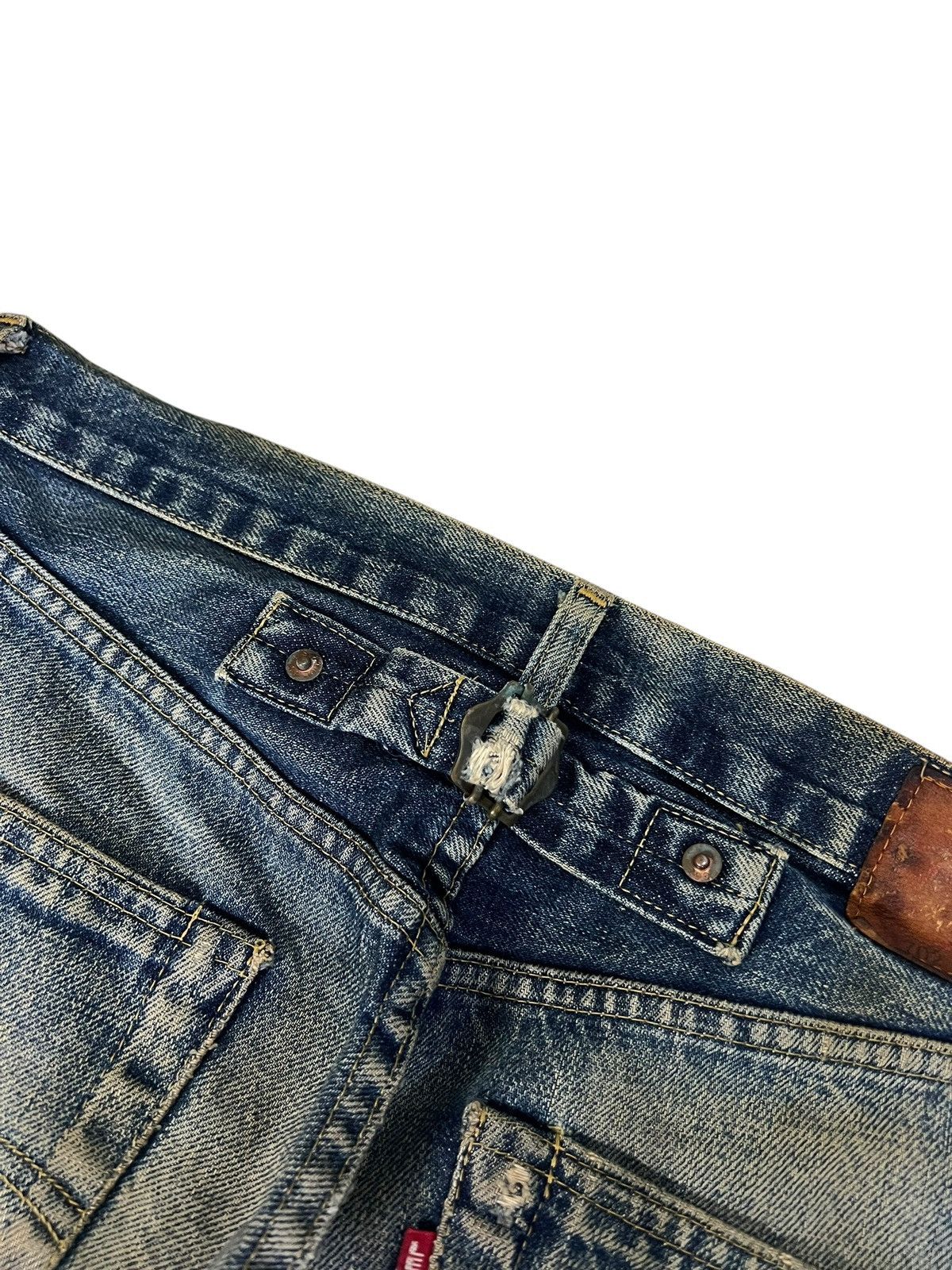 Levi's Vintage Levis 702 Big E Repaired Selvedge Backle Back Jean Size US 29 - 14 Thumbnail